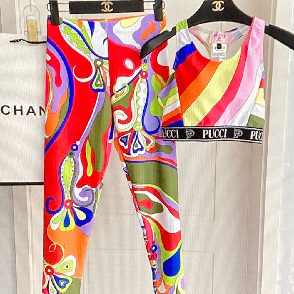 Emilio Pucci Multicolor Striped & Psychedelic Print Tank Top